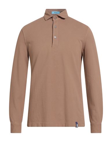 Drumohr Man Polo Shirt Camel Size Xxl Cotton In Brown