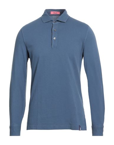 Drumohr Man Polo Shirt Navy Size 3xl Cotton In Blue