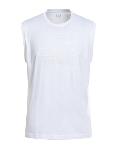 Ea7 Man T-shirt White Size Xxl Cotton In White