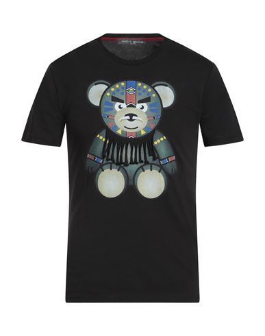 Frankie Morello Man T-shirt Black Size M Cotton In Black