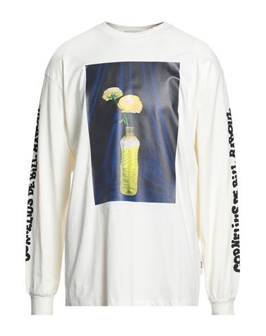 Msgm Man T-shirt Ivory Size Xxl Organic Cotton In White