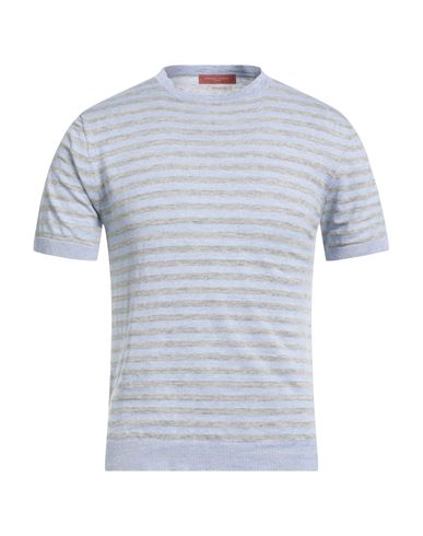Daniele Fiesoli Man T-shirt Light Blue Size S Linen In Blue
