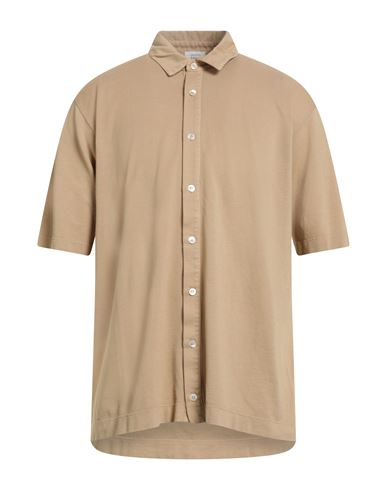 Daniele Fiesoli Selezione Man Shirt Camel Size L Cotton, Silk In Brown