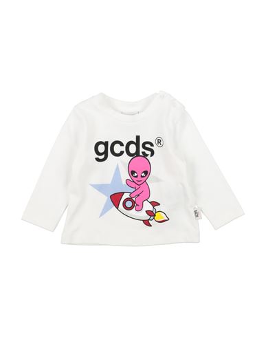 Gcds Mini Newborn Boy T-shirt White Size 3 Cotton In White