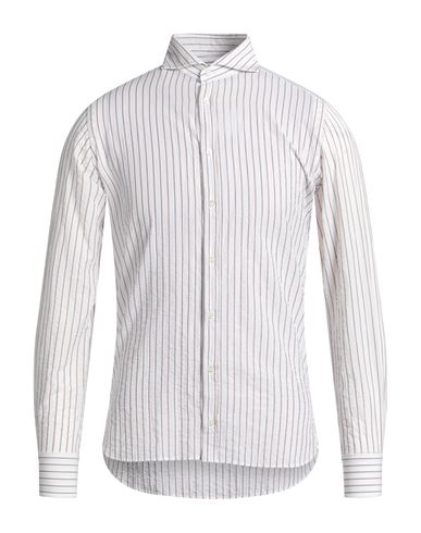Guy Rover Man Shirt Brown Size 15 Cotton In White
