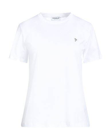 Dondup Woman T-shirt White Size L Cotton In Animal Print