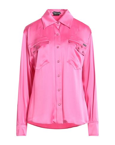Tom Ford Woman Shirt Fuchsia Size 8 Acetate, Viscose In Pink