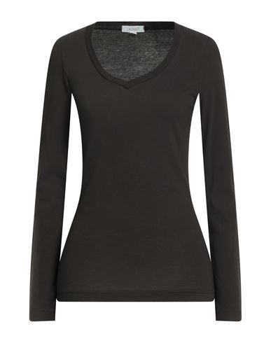 Crossley Woman T-shirt Dark Brown Size S Cotton, Cashmere In Brown