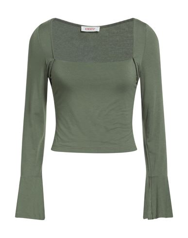 Kontatto Woman Top Military Green Size M Viscose, Elastane In Green