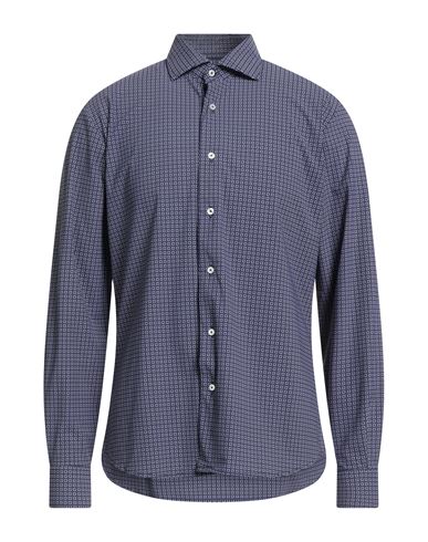 Brouback Man Shirt Navy Size 16 Nylon, Elastane In Blue