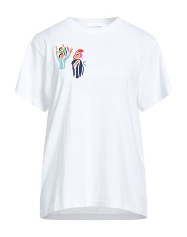 Chloé Woman T-shirt White Size L Cotton, Wool, Acrylic, Elastane In White
