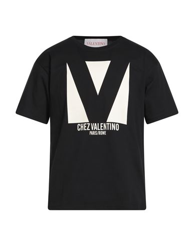 Valentino Garavani Man T-shirt Black Size L Cotton In Black