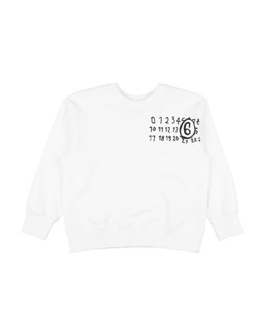 Mm6 Maison Margiela Toddler Sweatshirt White Size 4 Cotton, Elastane In White
