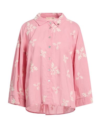 Bsb Jeans Woman Shirt Pink Size M Cotton In Pink