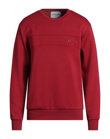 Iceberg Man Sweatshirt Red Size L Cotton, Modal, Polyester, Elastane In Red