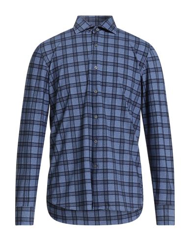 Ghirardelli Next Man Shirt Slate Blue Size 17 Polyamide, Elastane In Blue