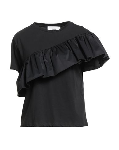 Solotre Woman Top Black Size 2 Cotton In Black