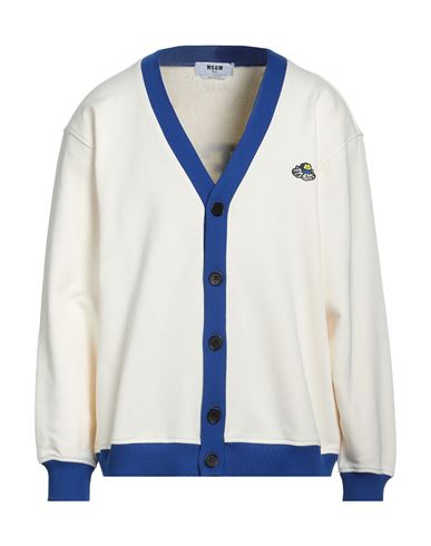 Msgm Man Sweatshirt Cream Size L Cotton In White