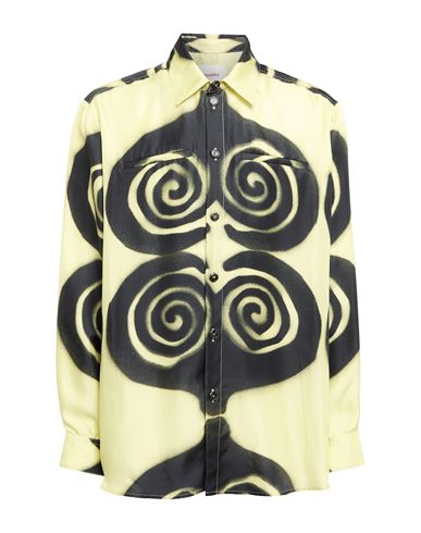 Nanushka Man Shirt Yellow Size L Silk In Yellow