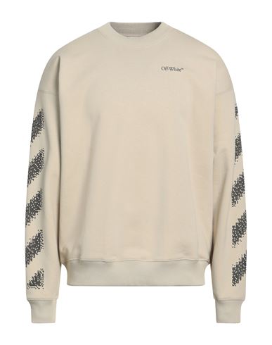 Off-white Man Sweatshirt Beige Size L Cotton In Neutral