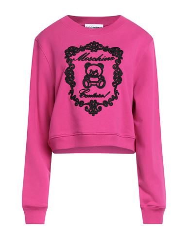 Moschino Couture Woman Sweatshirt Fuchsia Size 14 Cotton In Pink