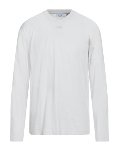 Off-white Man T-shirt Light Grey Size L Cotton In Gray