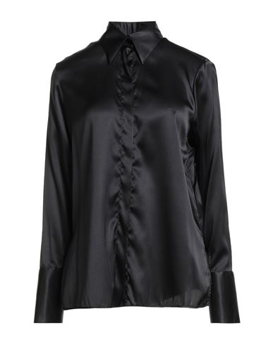 Xacus Woman Shirt Black Size 10 Silk, Elastane In Black