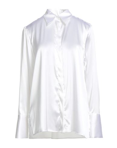 Xacus Woman Shirt White Size 8 Silk, Elastane In White