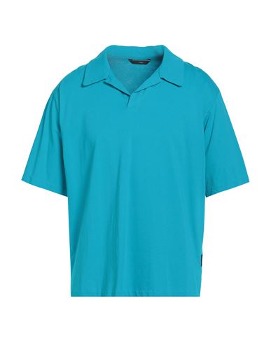 Hevo Hevò Man Polo Shirt Azure Size Xl Cotton In Blue