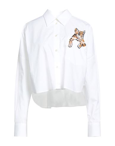 Msgm Woman Shirt White Size 10 Cotton In White