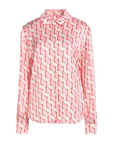 Msgm Woman Shirt Pink Size 8 Viscose In Multi