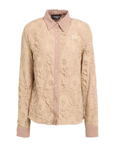 Rochas Woman Shirt Beige Size 4 Cotton, Viscose, Polyamide In Brown