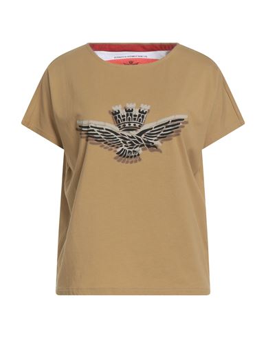 Aeronautica Militare Woman T-shirt Khaki Size Xl Cotton In Brown
