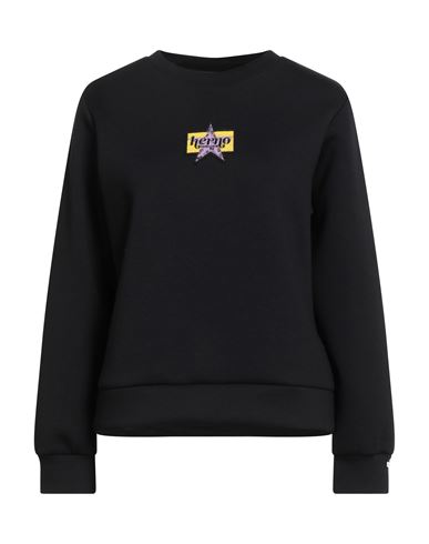 Herno Woman Sweatshirt Black Size 12 Polyester, Viscose, Elastane In Black