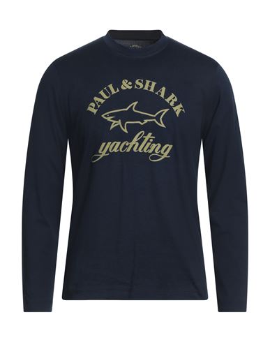 Paul & Shark Man T-shirt Midnight Blue Size S Cotton, Elastane In Blue