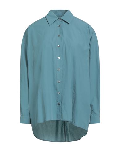 Ottod'ame Woman Shirt Slate Blue Size 6 Cotton