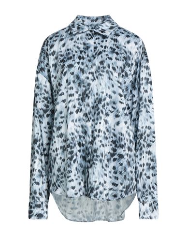 Msgm Woman Shirt Grey Size 10 Polyester In Blue
