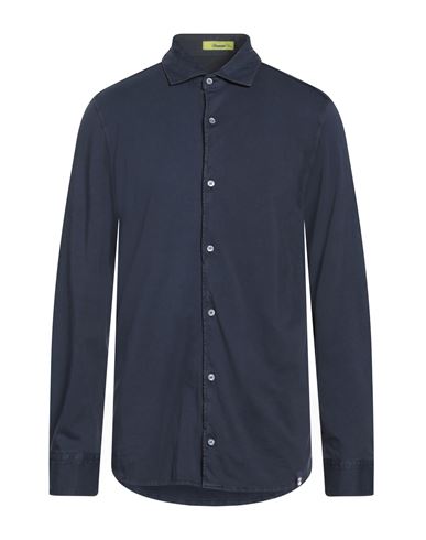 Drumohr Man Shirt Midnight Blue Size Xl Cotton In Blue