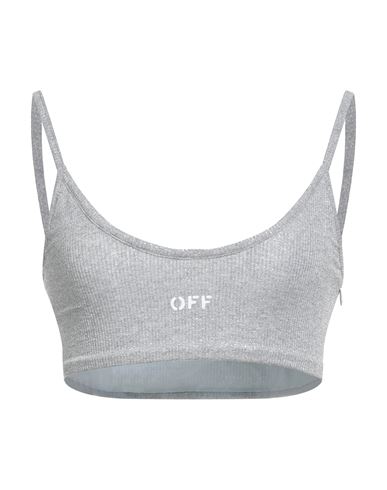 Off-white Woman Top Silver Size 8 Viscose, Polyamide, Metallic Fiber, Elastane In Silver