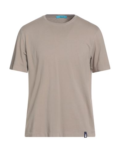 Drumohr Man T-shirt Light Brown Size L Cotton In Gray