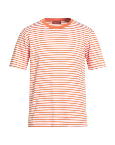 Daniele Fiesoli Man T-shirt Orange Size M Cotton In Multi