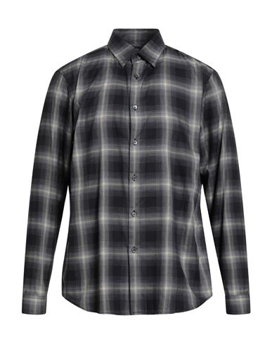 Theory Man Shirt Black Size L Cotton In Gray