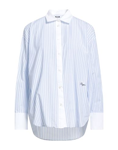 Msgm Woman Shirt White Size 2 Cotton In Multi