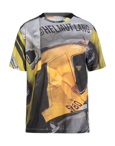 Helmut Lang Man T-shirt Yellow Size L Cotton In Multi