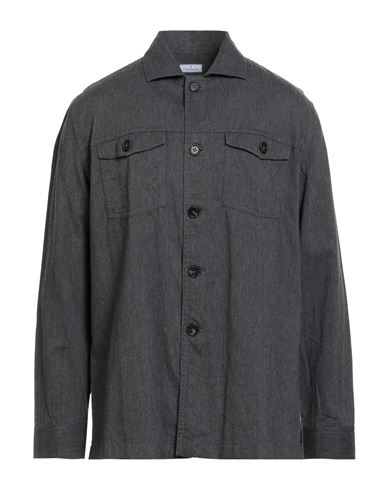 Giampaolo Man Shirt Charcoal Size Xxl Cotton In Gray