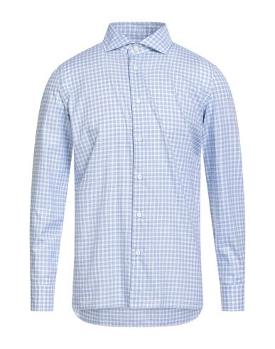 Luigi Borrelli Napoli Man Shirt White Size 17 Cotton In Blue