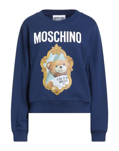 Moschino Couture Woman Sweatshirt Blue Size 10 Organic Cotton In Blue