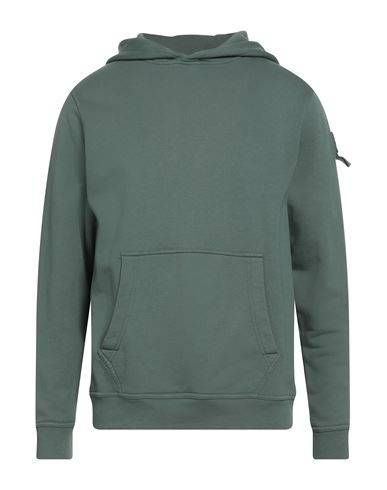 St-95 Man Sweatshirt Green Size Xl Organic Cotton In Green