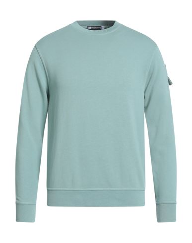 St-95 Man Sweatshirt Sage Green Size Xs Organic Cotton In Green