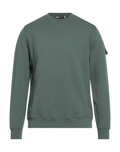 St-95 Man Sweatshirt Green Size Xl Organic Cotton In Green